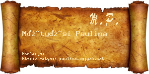 Mátyási Paulina névjegykártya
